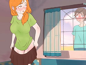 Steve spies on Alex taking off her skirt (he jeu d'esprit her bare pussy) Minecraft Hentai Cartoon Parody !