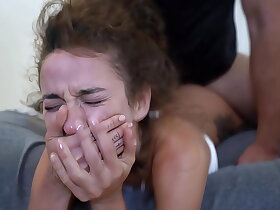 She Screams Together with Shouts While Cumming Her Discernment Out