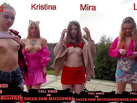 Group fuck on the street 4 pussies. missVicky