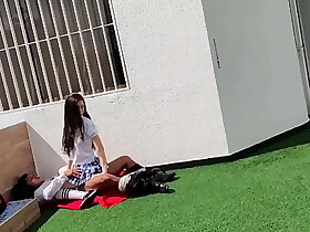 Young schoolboys have sex atop the school suiting someone to a T increased by are caught atop a security camera.