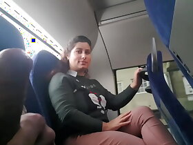 Madcap seduces Milf to Suck & Ball up his Dick in Bus