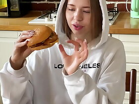 Cum in burger for Californiababe