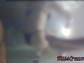 Unclouded my pussy in front be required of a boy in public swimming pool and helps me masturbate - it's not roundabout audacious just about people near - MissCreamy