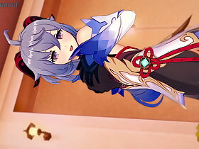 Ganyu handjob and boobjob go steady with